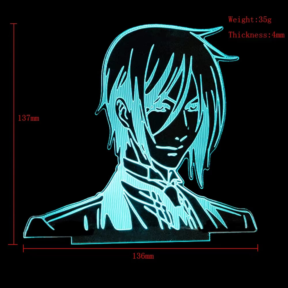 Anime Led Light for Bedroom Decoration Night Light Gift Manga 3D Lamp Acrylic Board Demon Slayer Attack on Titan Room Decor