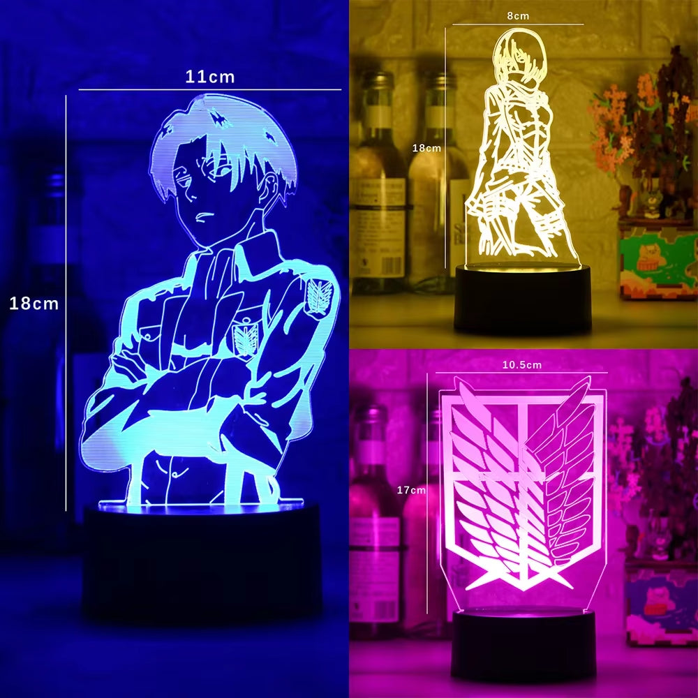 Acrylic Table Lamp Anime Attack on Titan for Home Room Decor Light Cool Kid Child Gift Manga AOT Night Light Attack on Titan