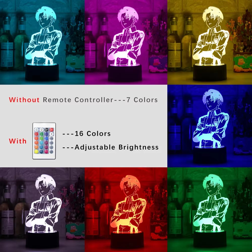 Acrylic Table Lamp Anime Attack on Titan for Home Room Decor Light Cool Kid Child Gift Manga AOT Night Light Attack on Titan