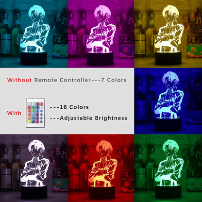 Acrylic Table Lamp Anime Attack on Titan for Home Room Decor Light Cool Kid Child Gift Manga AOT Night Light Attack on Titan