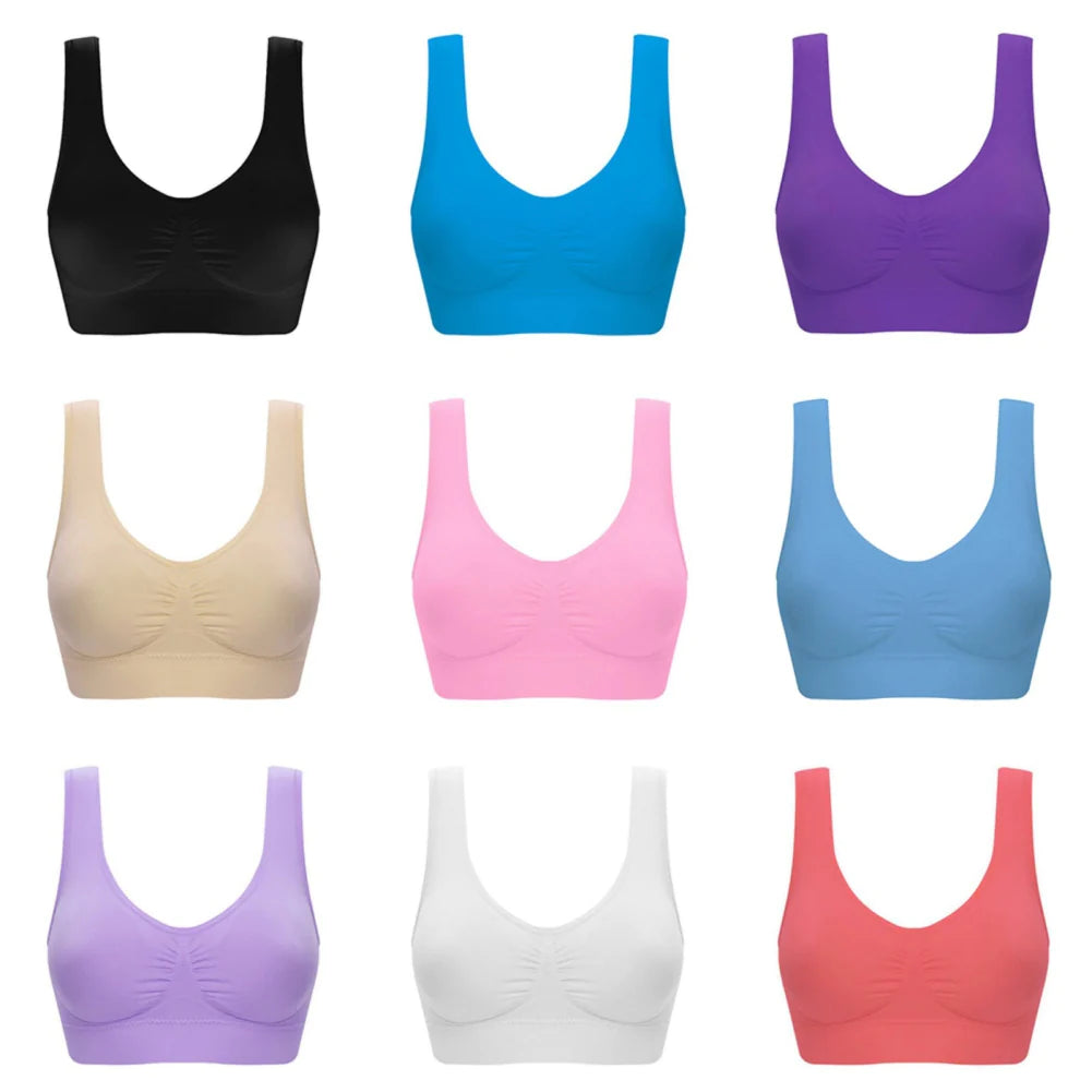 3 Pack plus Size Back Smoothing Bra Sport Running Bra Women Workout Bras Yoga Crop Tank Top Push up Brassiere