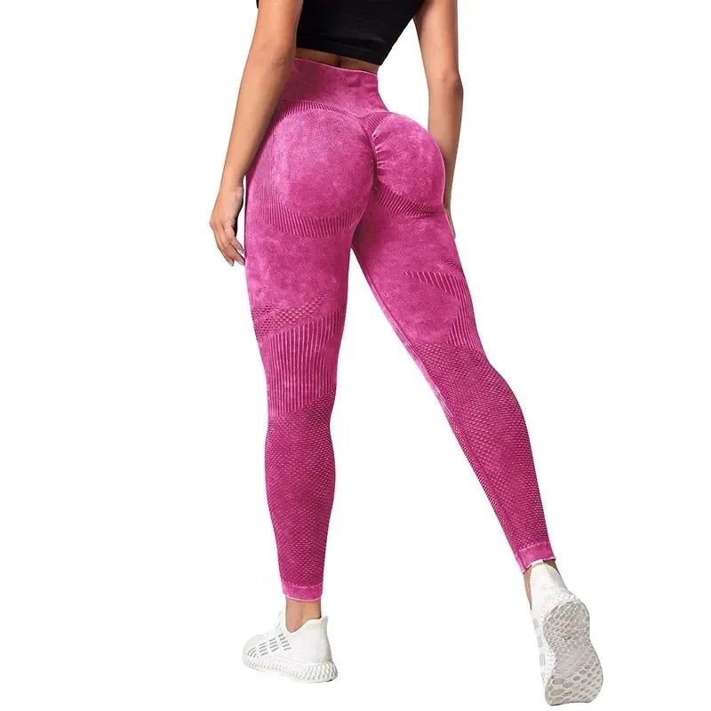 2023 Women Leggings Washing Yoga Pants Bubble Butt Push up Fitness Legging High Waist Scrunch Tight Mujer Gym Seamless Legging