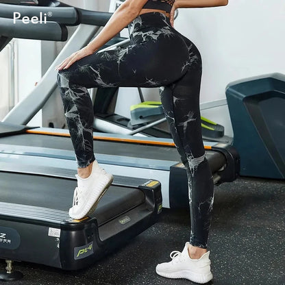 Tie Dye Scrunch Gym Leggings, Seamless