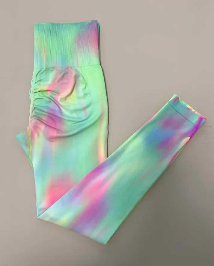 Tie Dye Gym Scrunch Leggings and Shorts