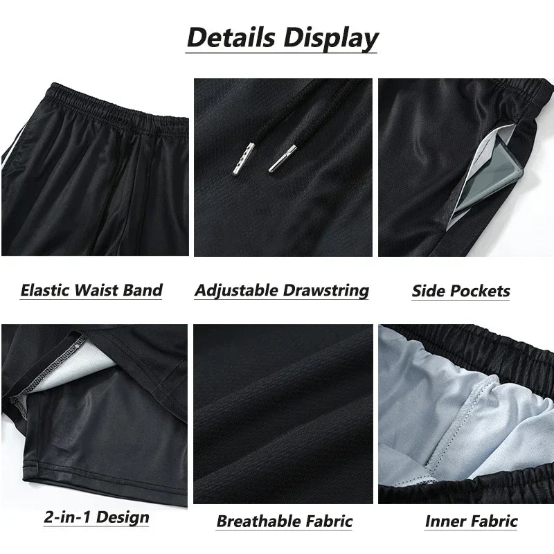 Anime Gym Shorts Double Layer 2-In-1