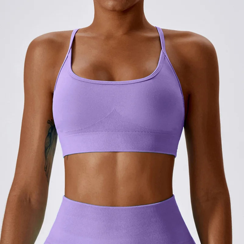 Yoga Top Criss Cross Backless Sports Bras Women