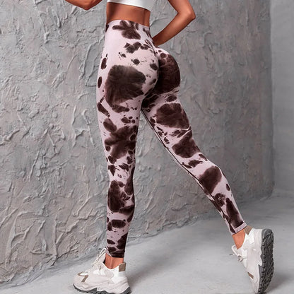 Tie Dye Scrunch Gym Leggings, Seamless