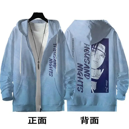 Naruto zipper hooded top