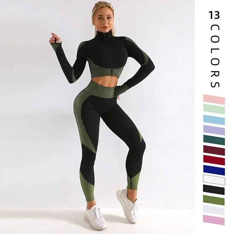 Long Sleeve Seamless Yoga Suit