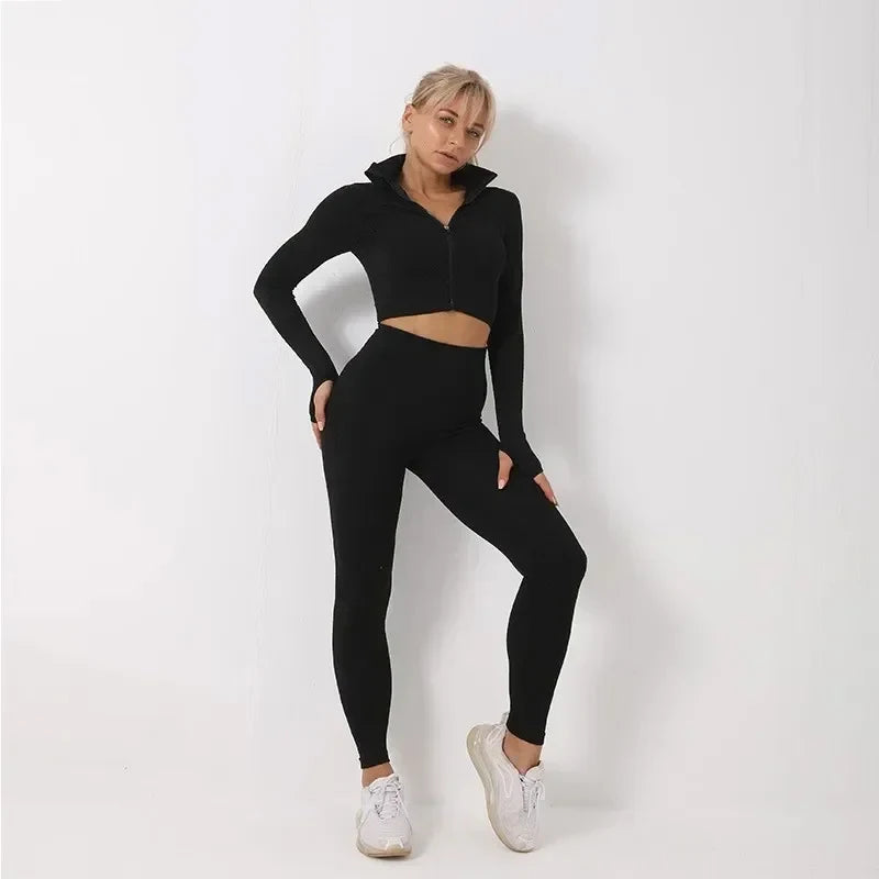 Long Sleeve Seamless Yoga Suit