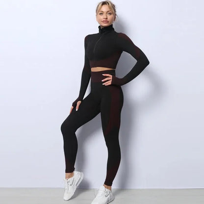 Long Sleeve Seamless Yoga Suit