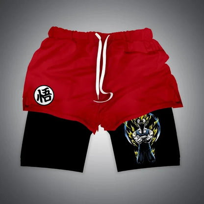 Anime Gym Shorts Double Layer 2-In-1