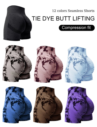 Tie Dye Butt Lifting Gym Shorts