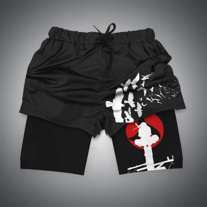 Anime Gym Shorts Double Layer 2-In-1