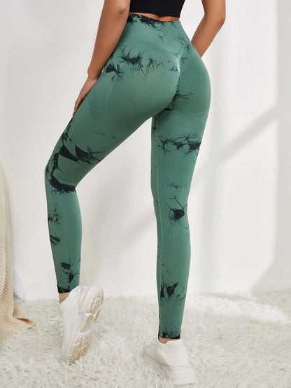 Tie Dye Scrunch Gym Leggings, Seamless