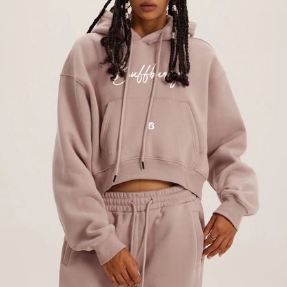 Buffbunny Drawstring Crop Loose Hoodies