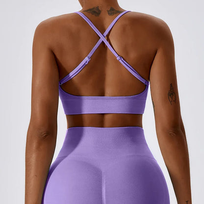 Yoga Top Criss Cross Backless Sports Bras Women