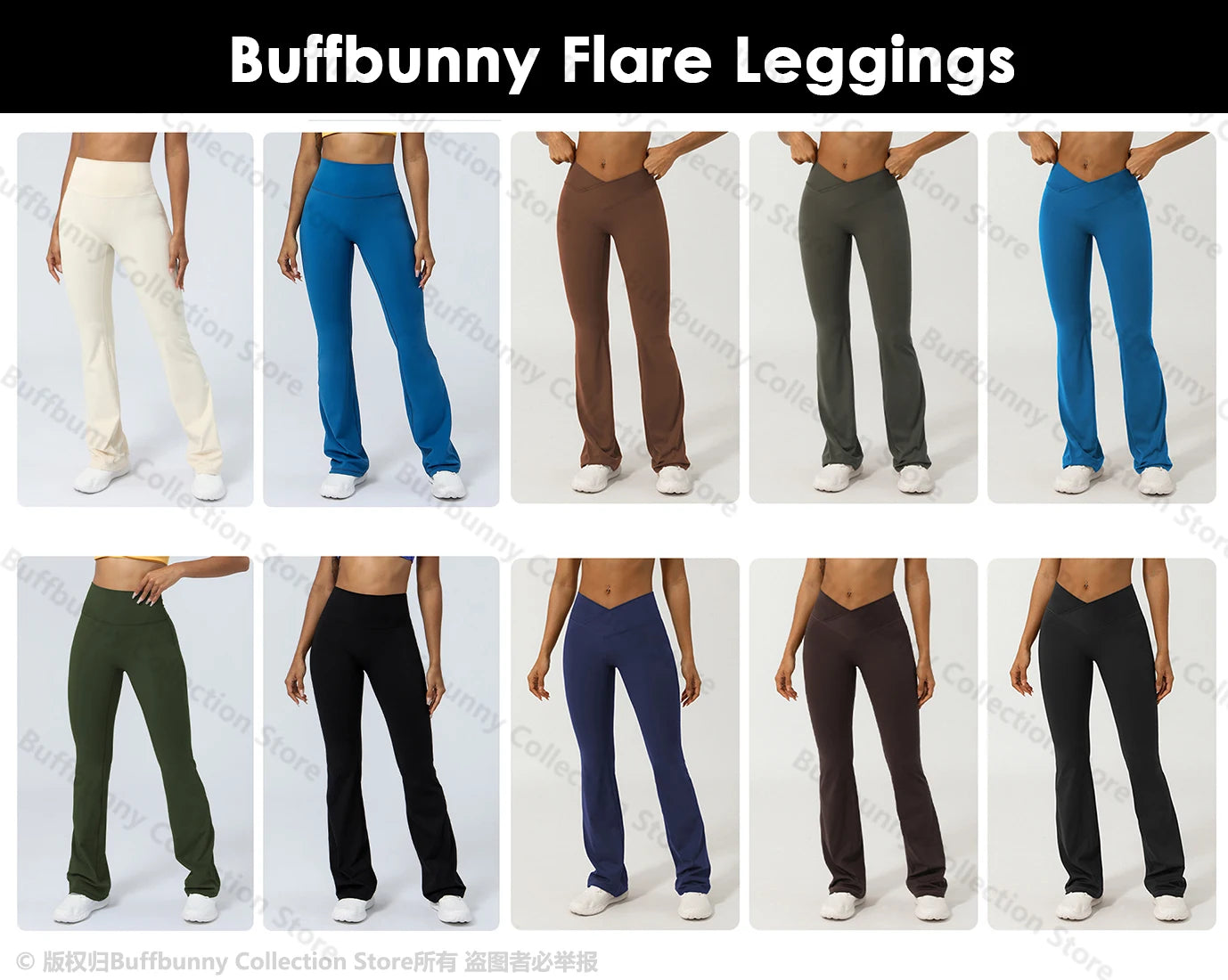 Buffbunny Women Flare Leggings 3line Back Cross