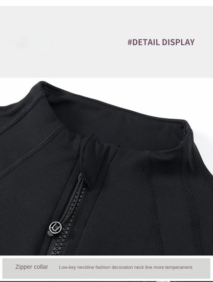 Full Zip Yoga Top With Thumbholes