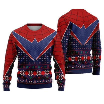 Spiderman Pattern Christmas Sweater