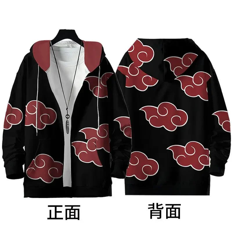 Naruto zipper hooded top