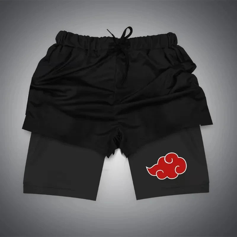 Anime Gym Shorts Double Layer 2-In-1