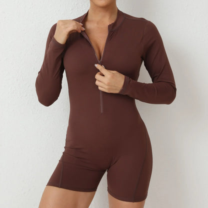 Seamless Yoga Zipper Jumpsuits