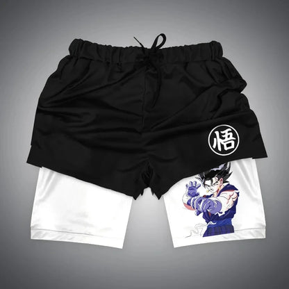 Anime Gym Shorts Double Layer 2-In-1