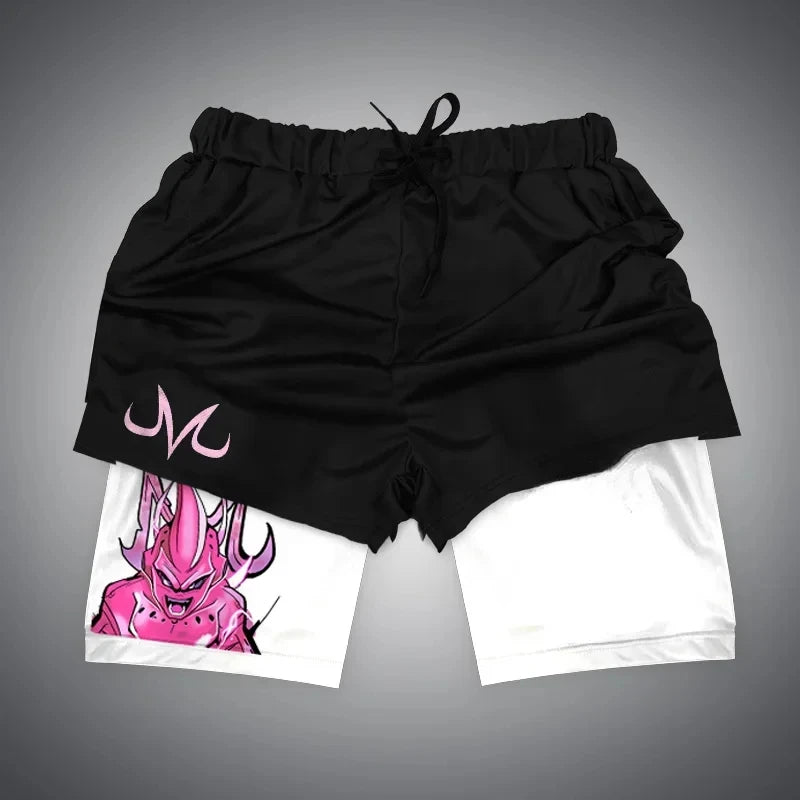 Anime Gym Shorts Double Layer 2-In-1