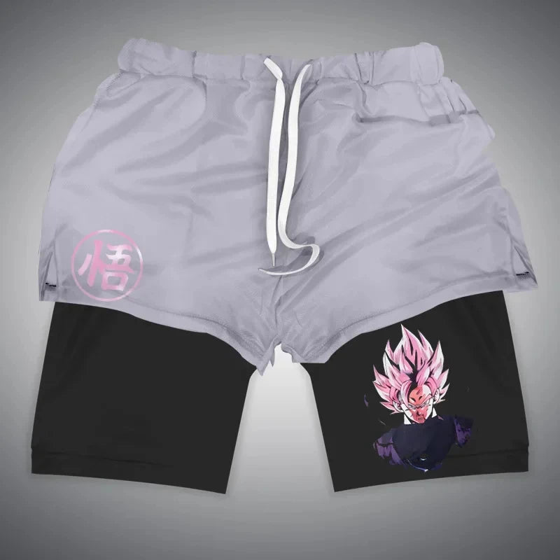 Anime Gym Shorts Double Layer 2-In-1