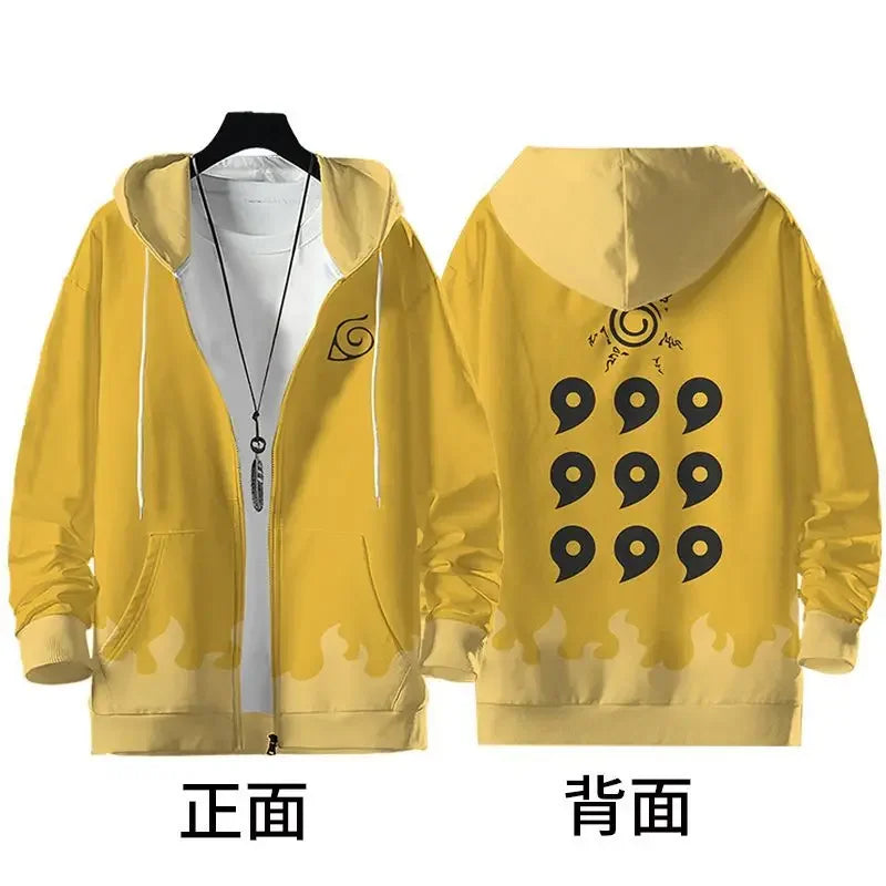 Naruto zipper hooded top