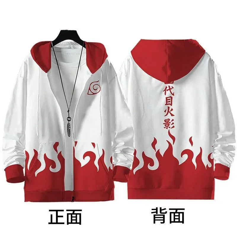 Naruto zipper hooded top