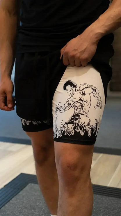 Anime Gym Shorts Double Layer 2-In-1