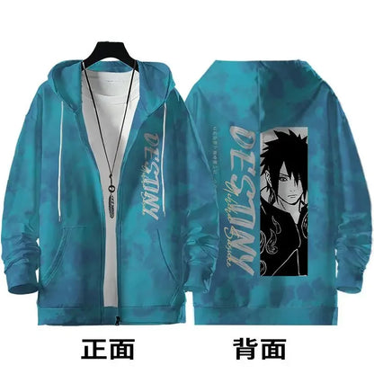 Naruto zipper hooded top