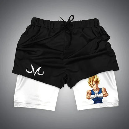 Anime Gym Shorts Double Layer 2-In-1