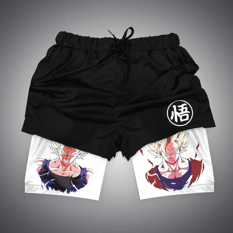 Anime Gym Shorts Double Layer 2-In-1