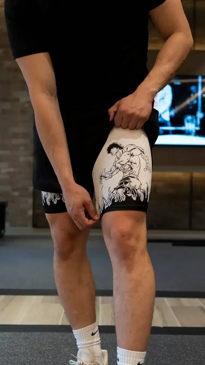 Anime Gym Shorts Double Layer 2-In-1