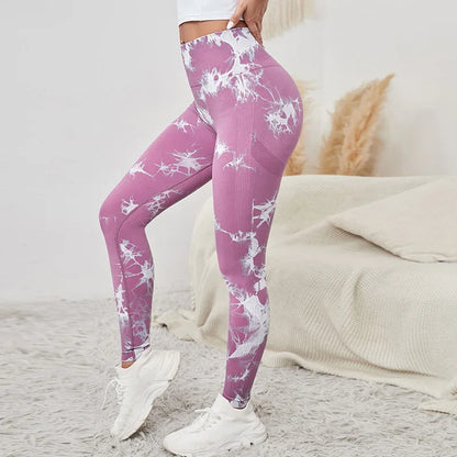 Tie Dye Scrunch Gym Leggings, Seamless