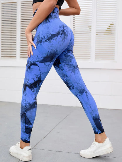 Tie Dye Scrunch Gym Leggings, Seamless