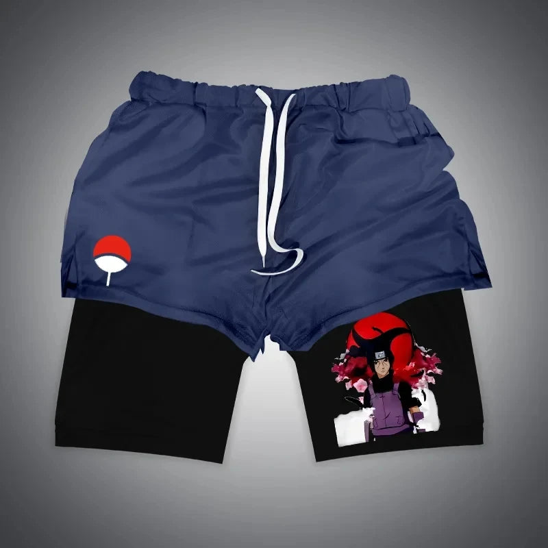 Anime Gym Shorts Double Layer 2-In-1