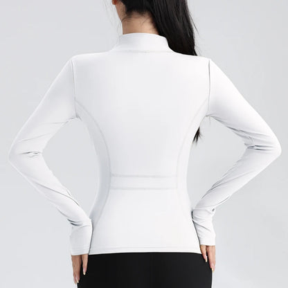 Full Zip Yoga Top With Thumbholes