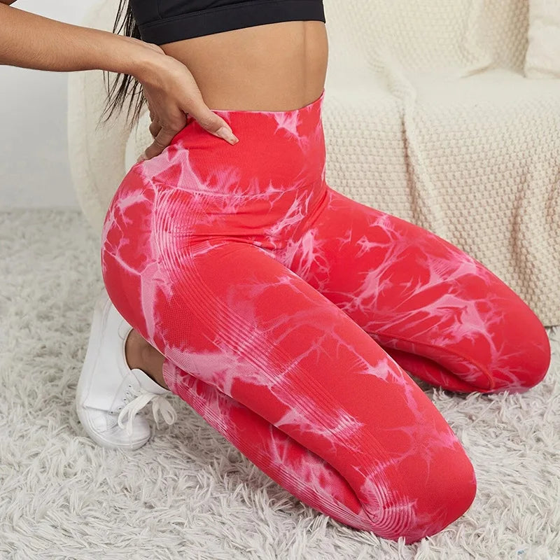 Tie Dye Scrunch Gym Leggings, Seamless