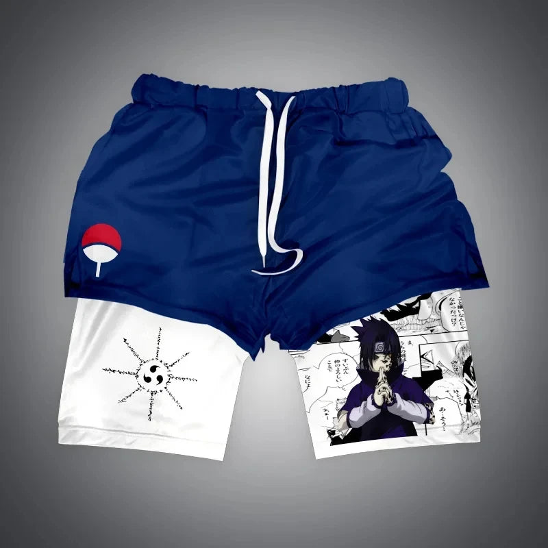 Anime Gym Shorts Double Layer 2-In-1