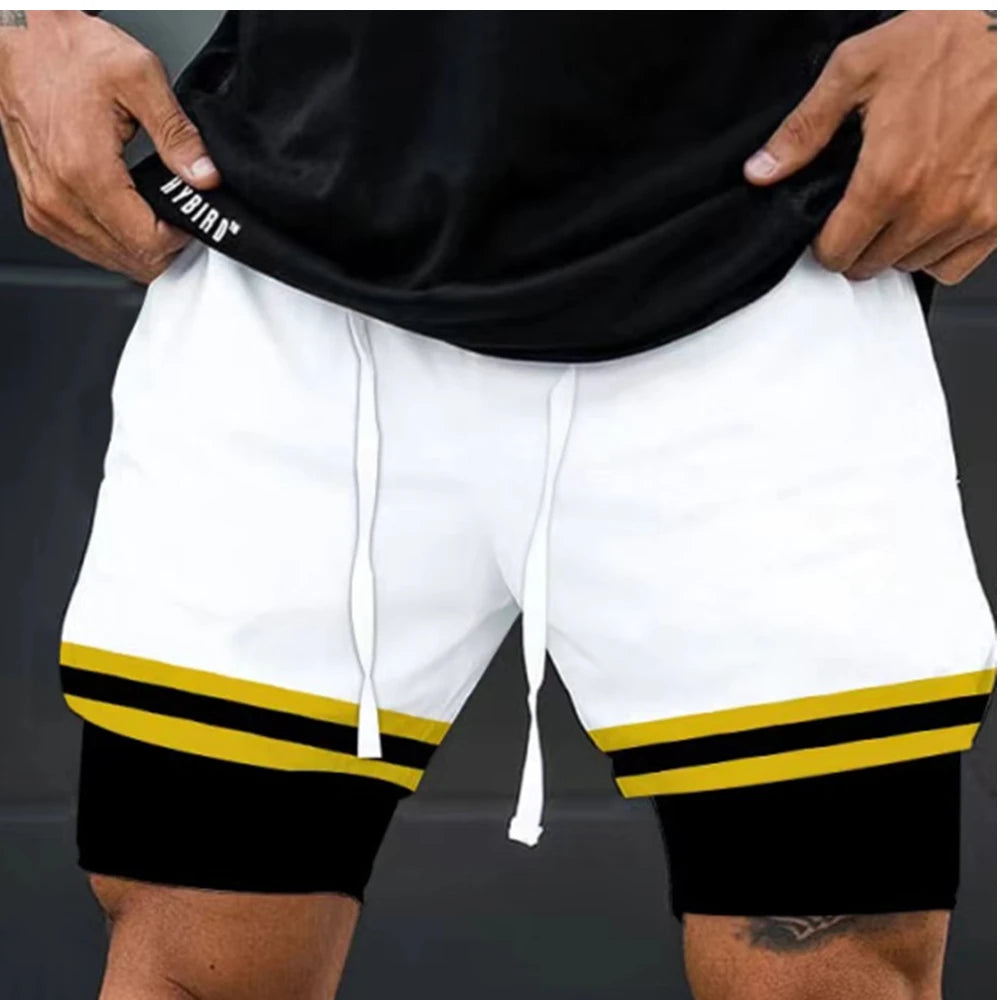 Anime Gym Shorts Double Layer 2-In-1