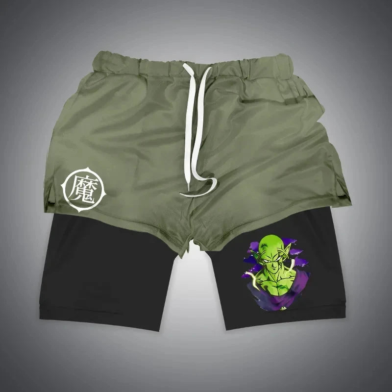 Anime Gym Shorts Double Layer 2-In-1