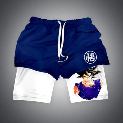 Anime Gym Shorts Double Layer 2-In-1