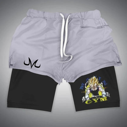 Anime Gym Shorts Double Layer 2-In-1