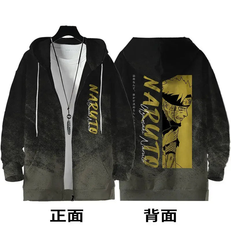 Naruto zipper hooded top