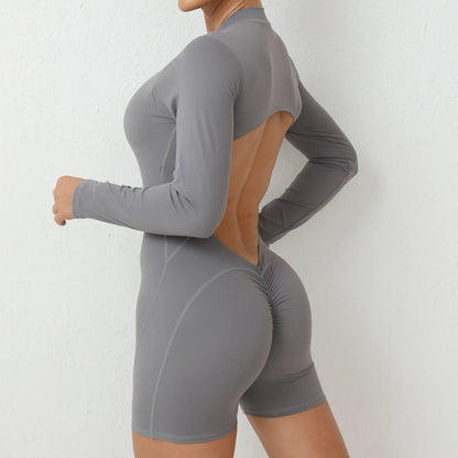 Seamless Yoga Zipper Jumpsuits