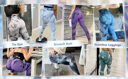 Tie Dye Scrunch Gym Leggings, Seamless